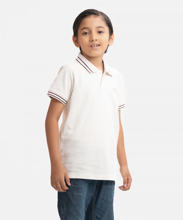 White Pique Short Sleeve Polo