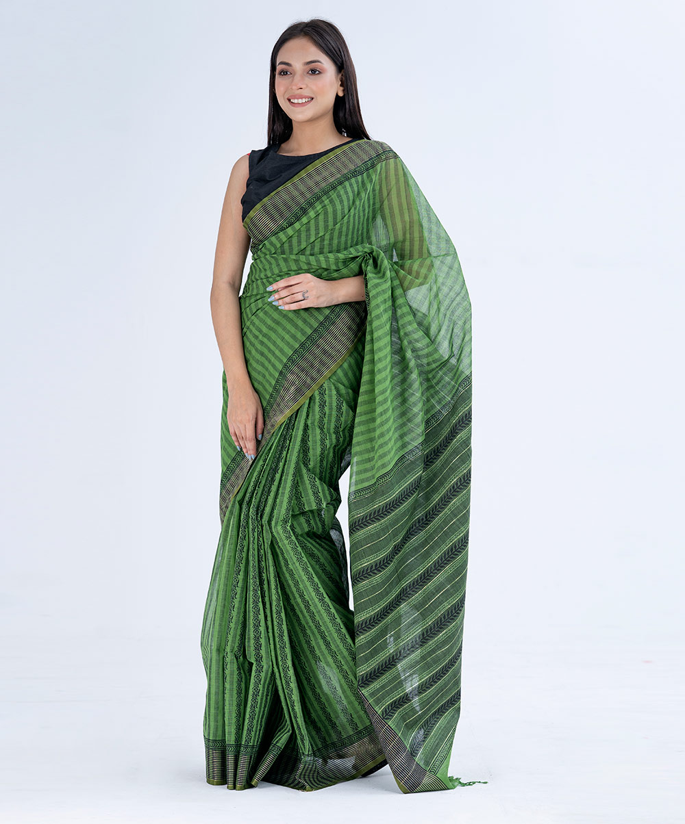 Green Cotton Saree