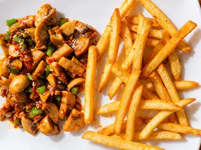 Garlic Mushroom with French Fries