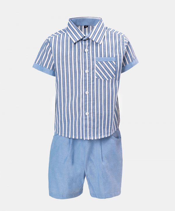 Stripe Cotton Shirt Pant Set