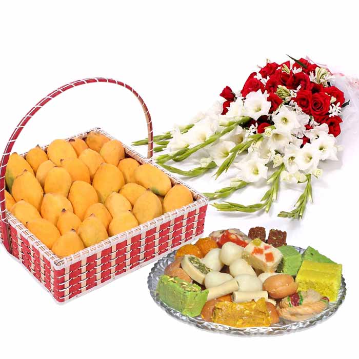Mango Fun with Mithai & Flowers