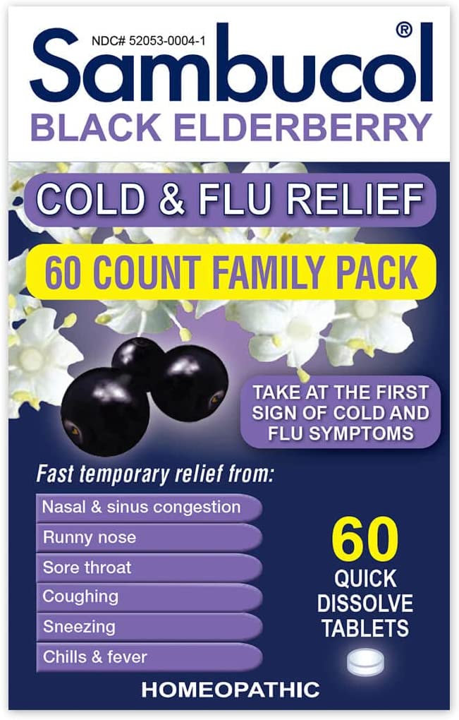 Sambucol Cold & flu relief tablets, 60 Count