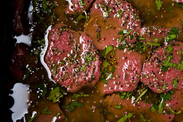 Beef with vasil leaf