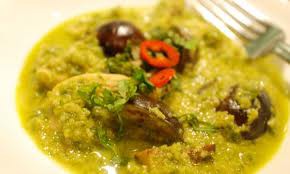 Fish green curry sauce