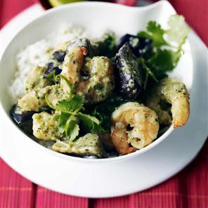 Prawn green curry sauce