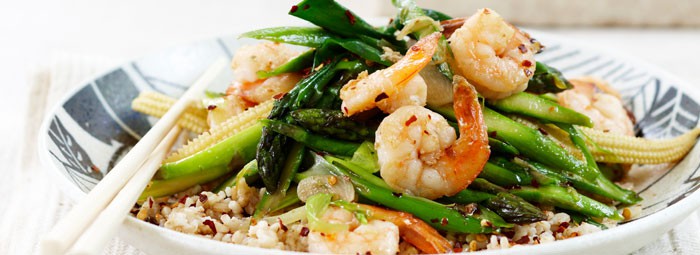 Prawn with baby corn