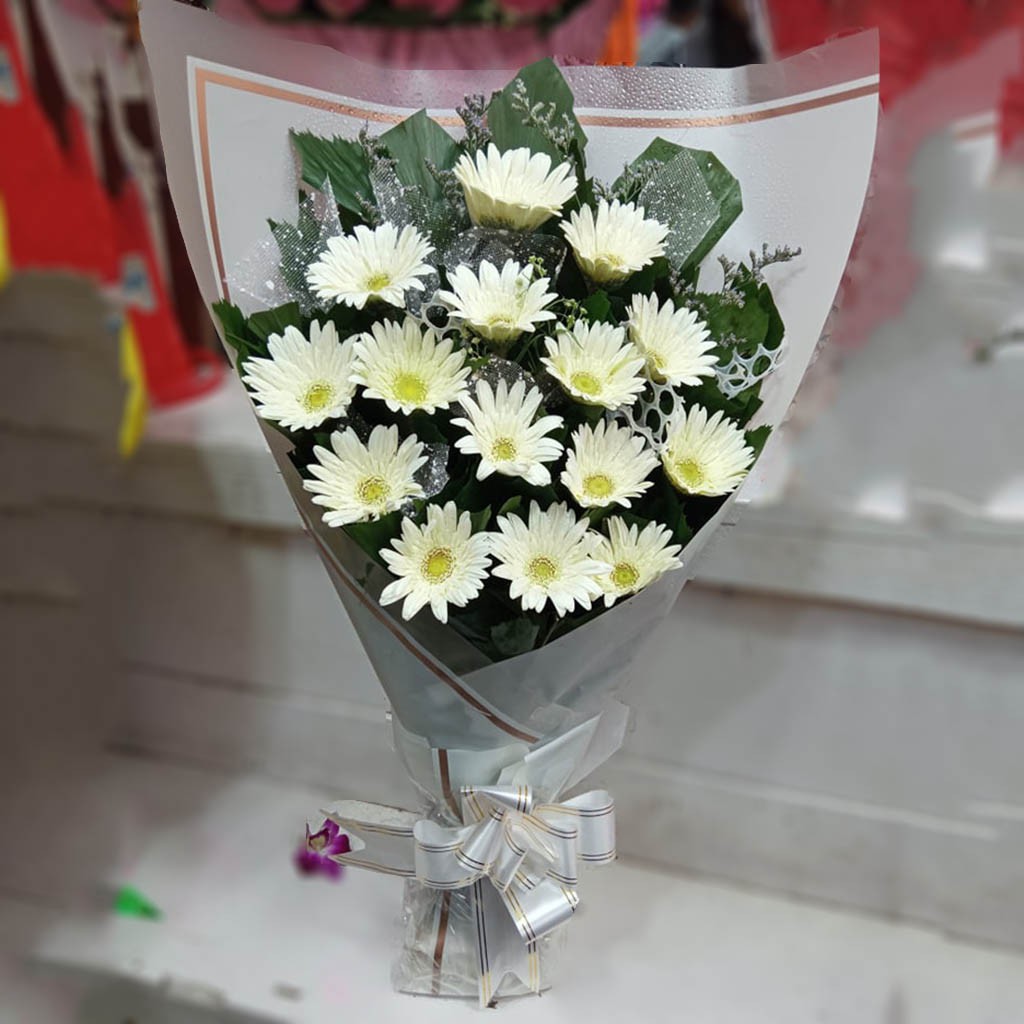 White Gerbera Bouquet
