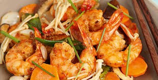 Prawn with mushroom