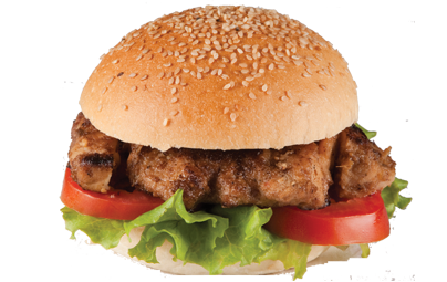 Grilled fish steak burger