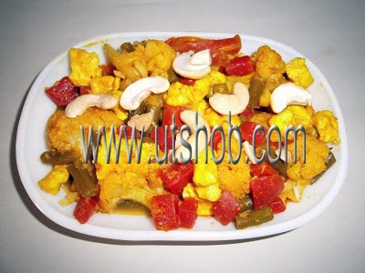 Mixed vegetables with cottage cheese mushroom