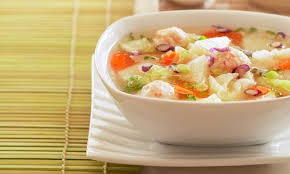 Thai Mixed Vegetable Soup With Checken And Prawn
