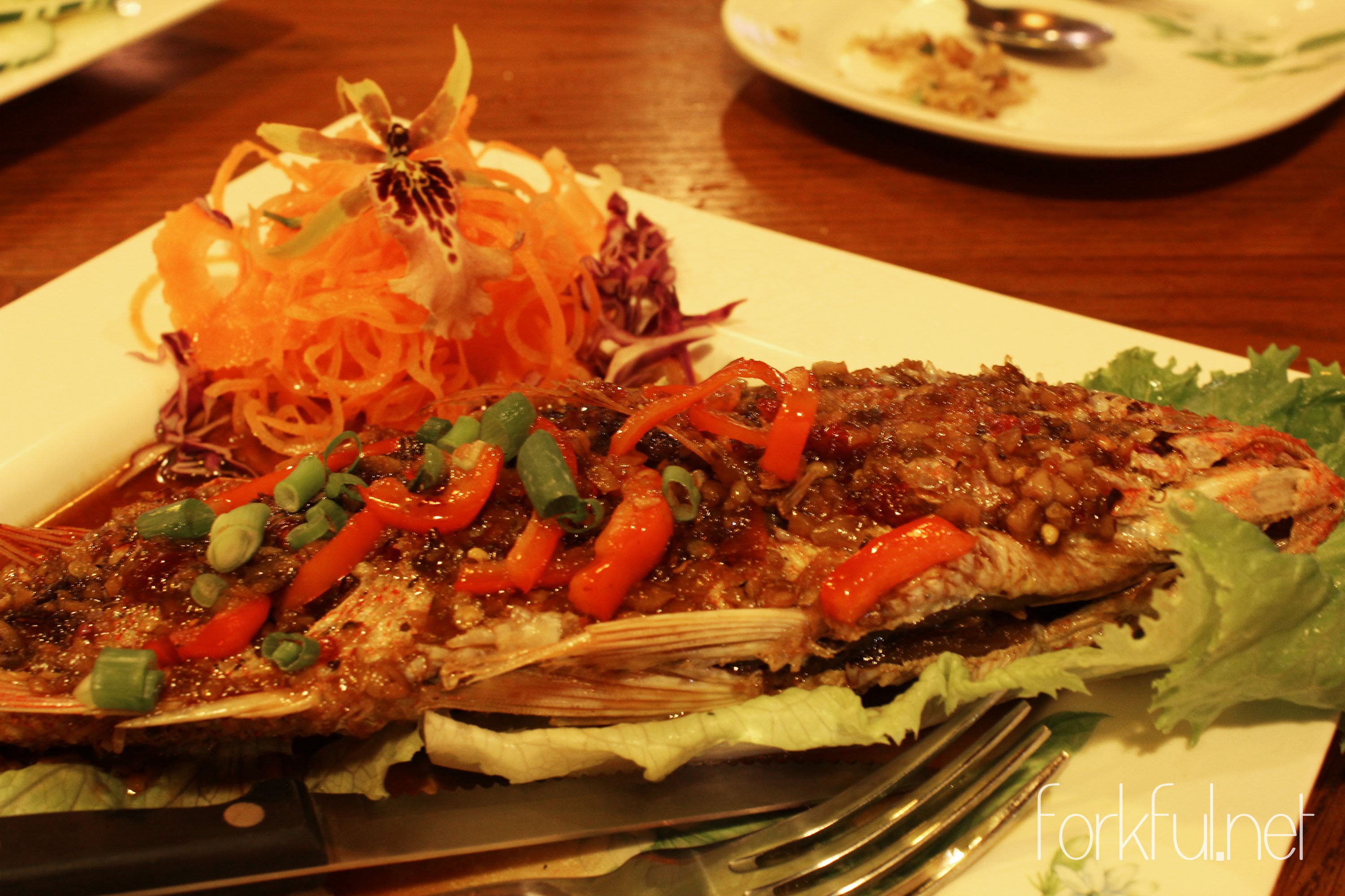 Thai Steamed Red Snapper With Chilli And Lime Large