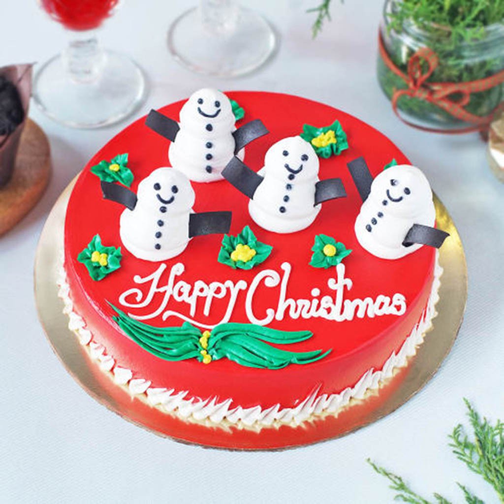 Merry Xmas Snowmen Cake