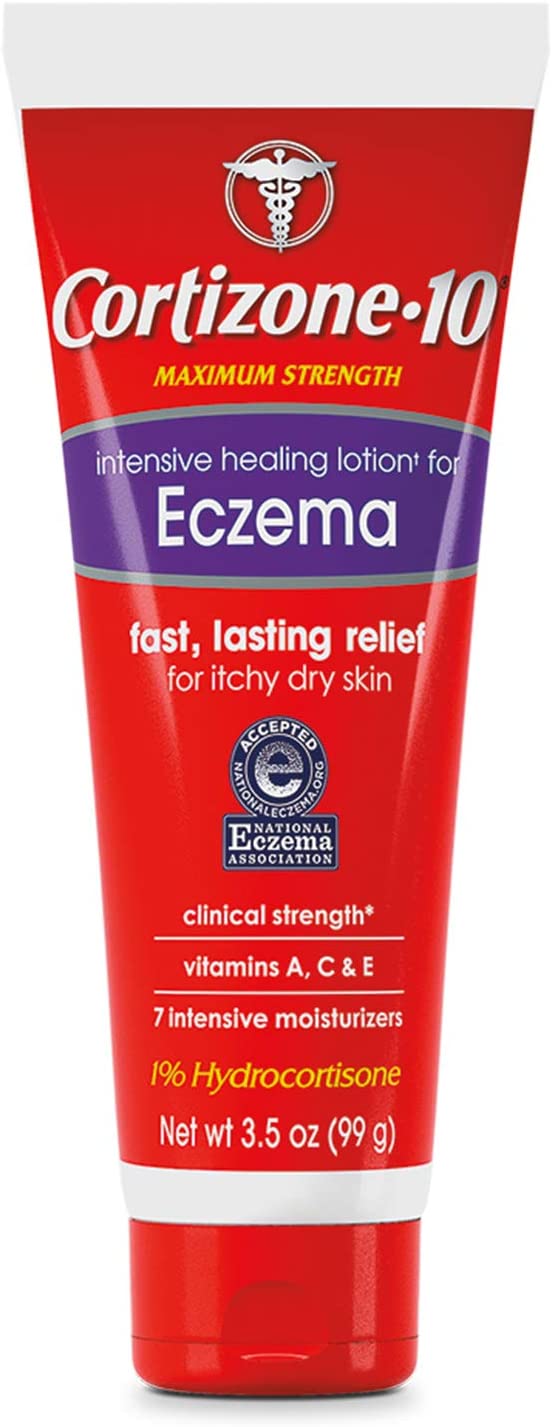 Cortizone 10 Intensive Healing Lotion for Eczema 3.5 oz., Maximum Strength 1% Hydrocortisone With Vitamins A, C & E