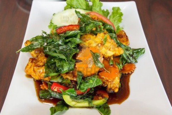 Chickem With Basil Leaf