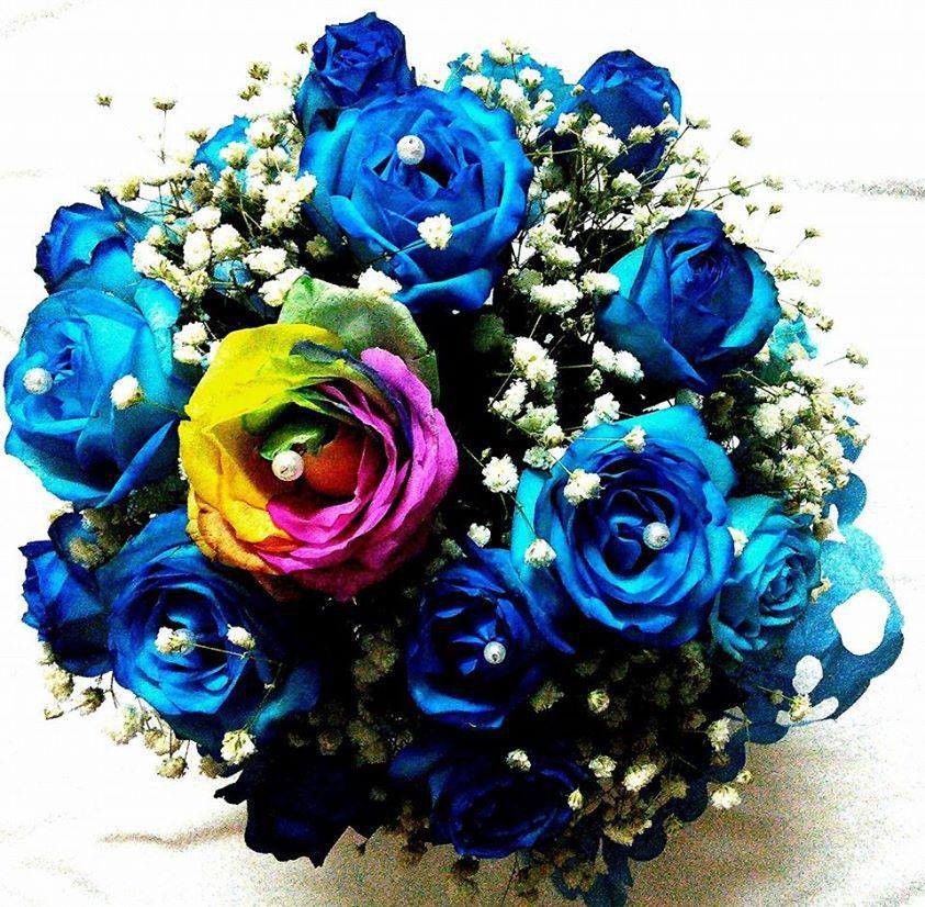 Blue and Rainbow Roses
