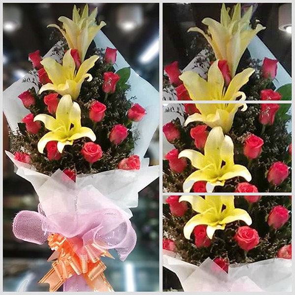Mixed Lily & Rose Bouquet