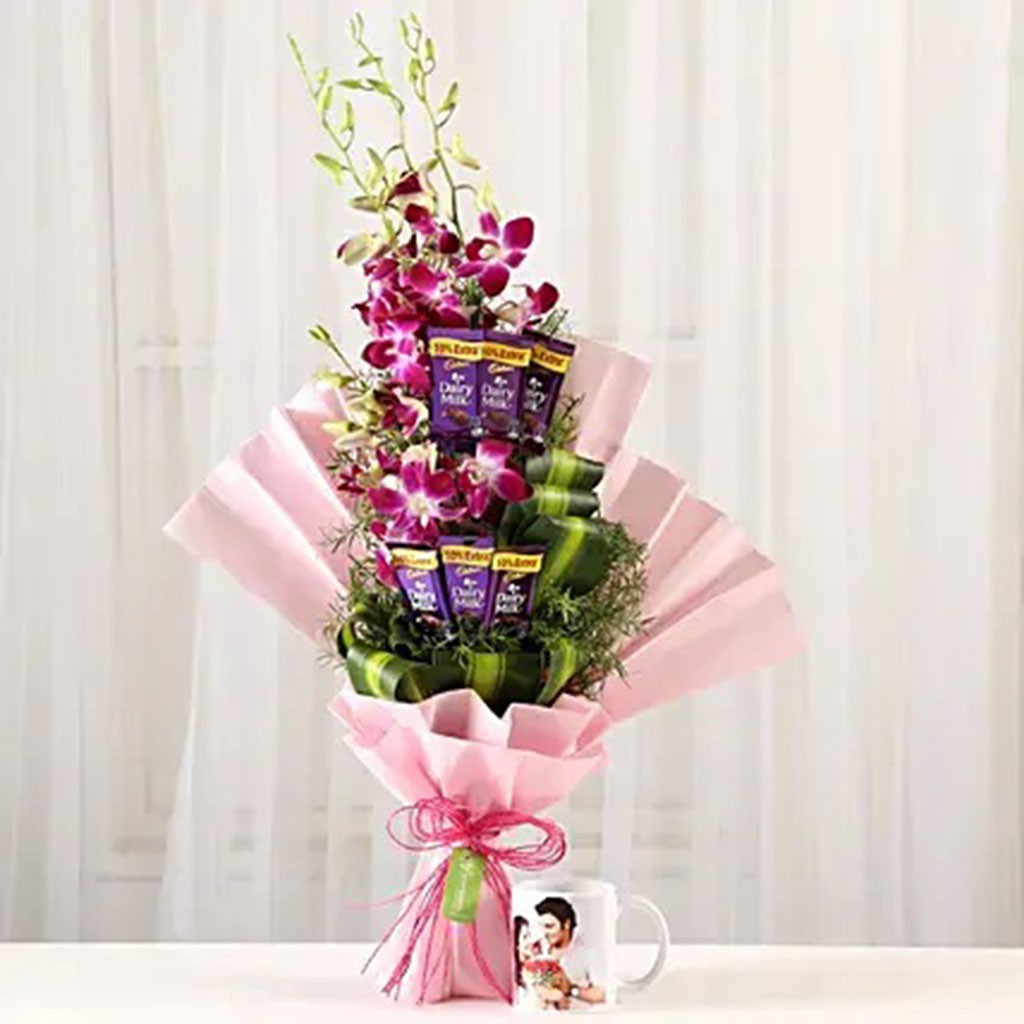 Purple Orchids Posy