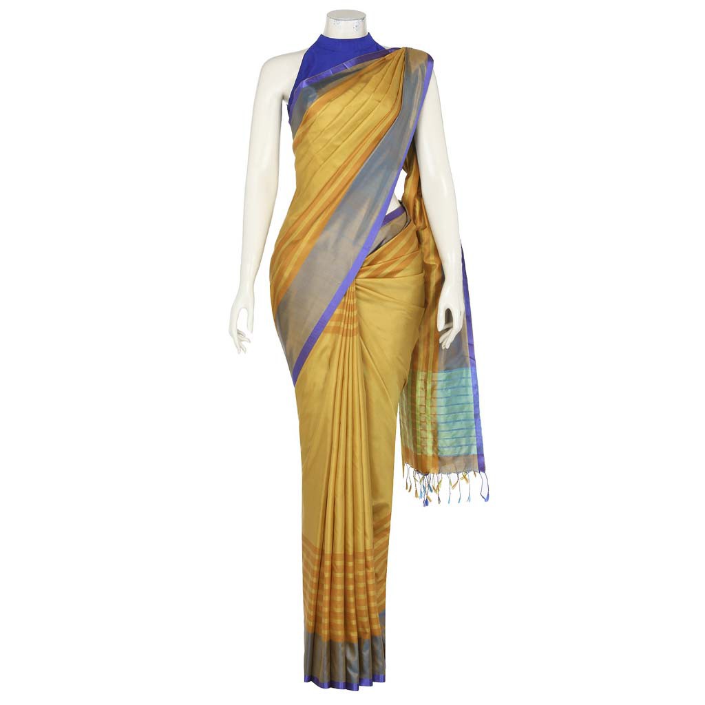 Marigold Weaved Silk Saree