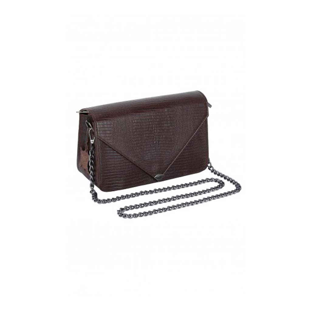 Chocolate Embossed Leather Bag