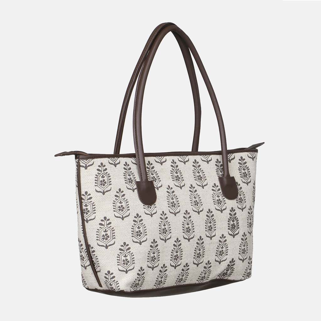 Ivory Printed Jute Bag