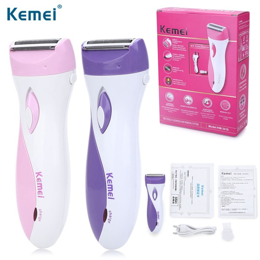 KM - 3018 Lady Rechargeable Electric Shaver Hair Remover Female Shaving Scraping Epilator