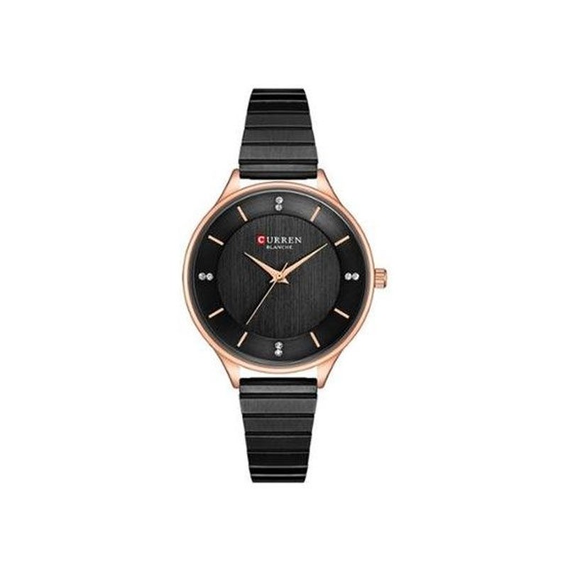 CURREN Matt Black Rose Gold Rim Women’s Watch