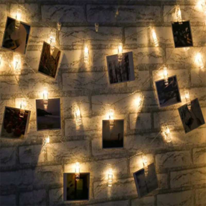 Fairy Light Clip Shape Golden Color