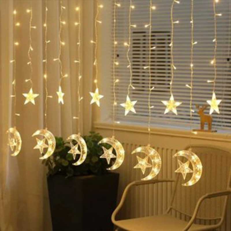 Led Moon Star String Light