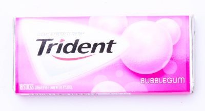 TRIDENT BUBBLEGUM SUGAR FREE GUM 1 PIECE