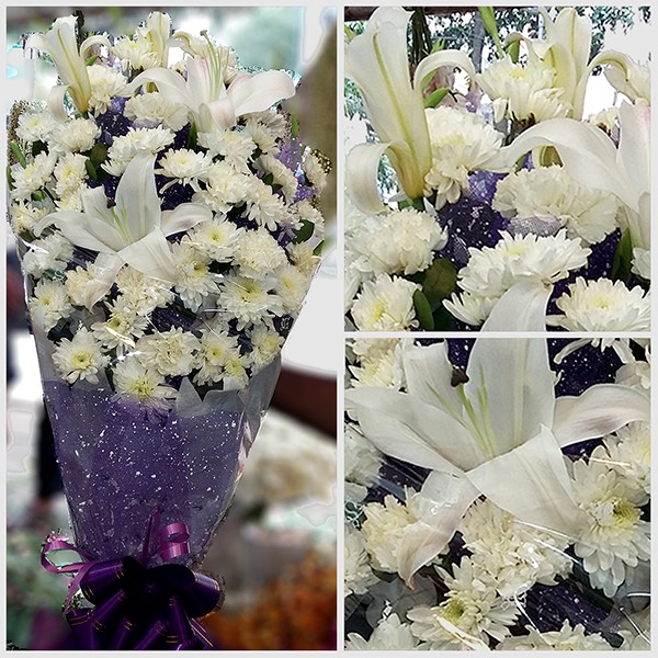Mixed White Gerbera Flower Bouquet