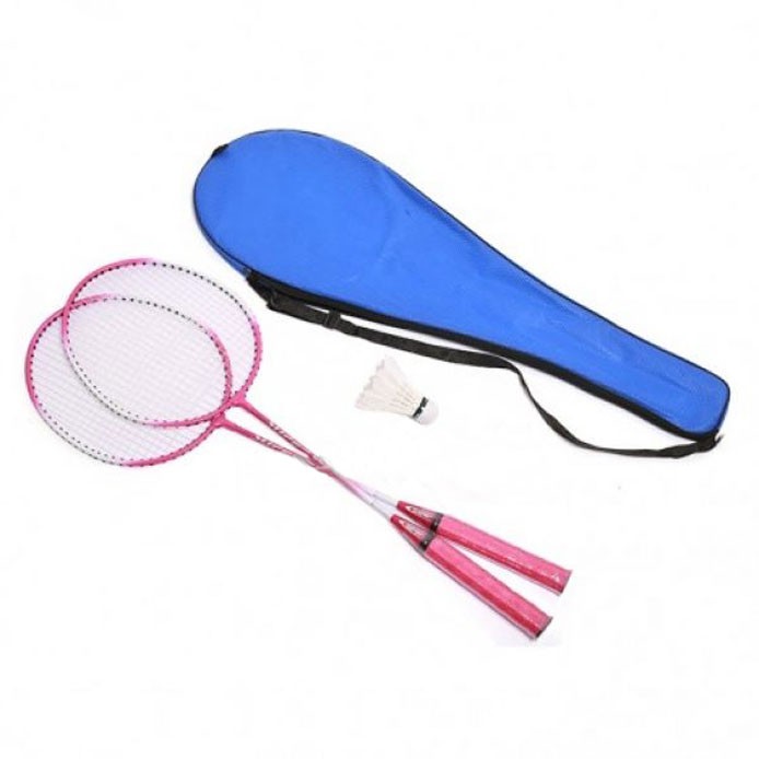 2 Badminton Racket With Shuttlecock-Blue