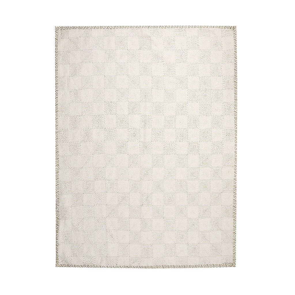 Ivory Nakshi Embroidered Cotton Baby Kantha
