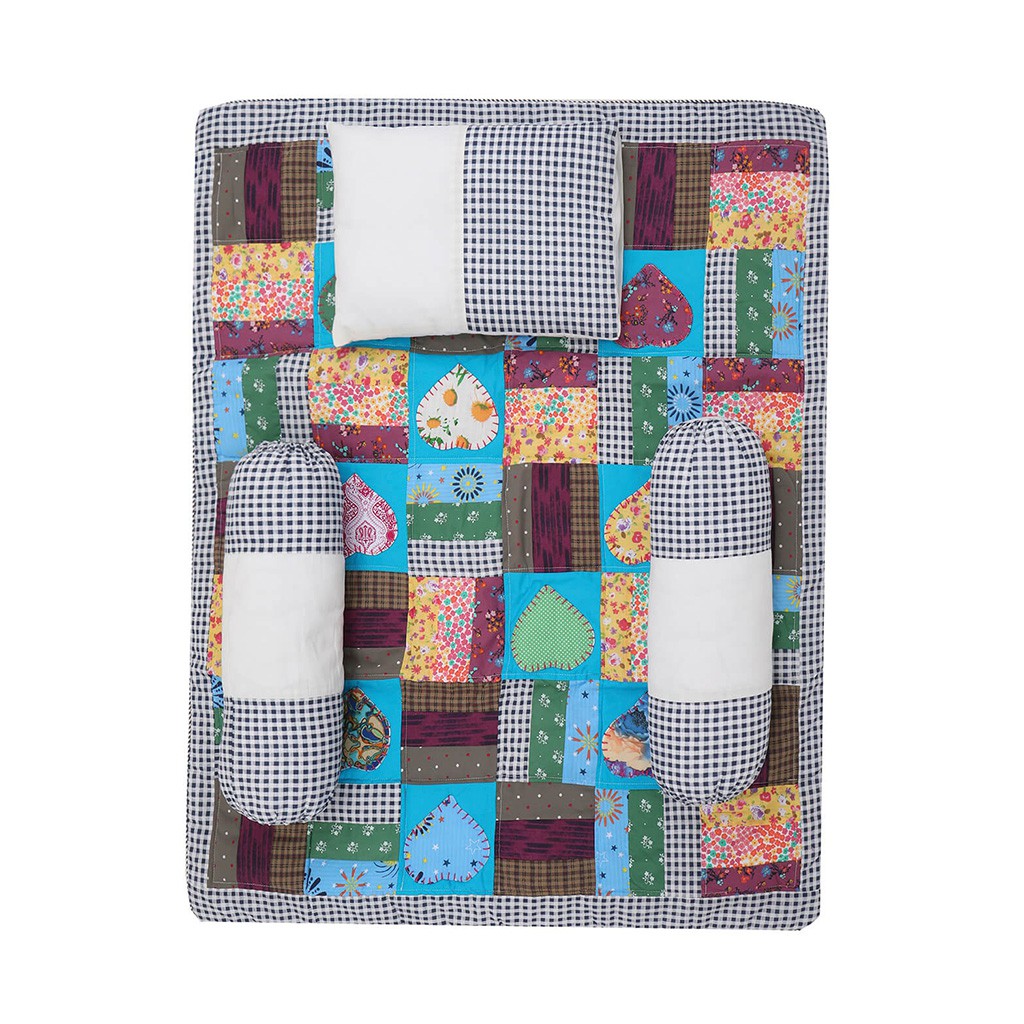 Multicolour Appliquéd and Embroidered Voile Baby Carrier Set