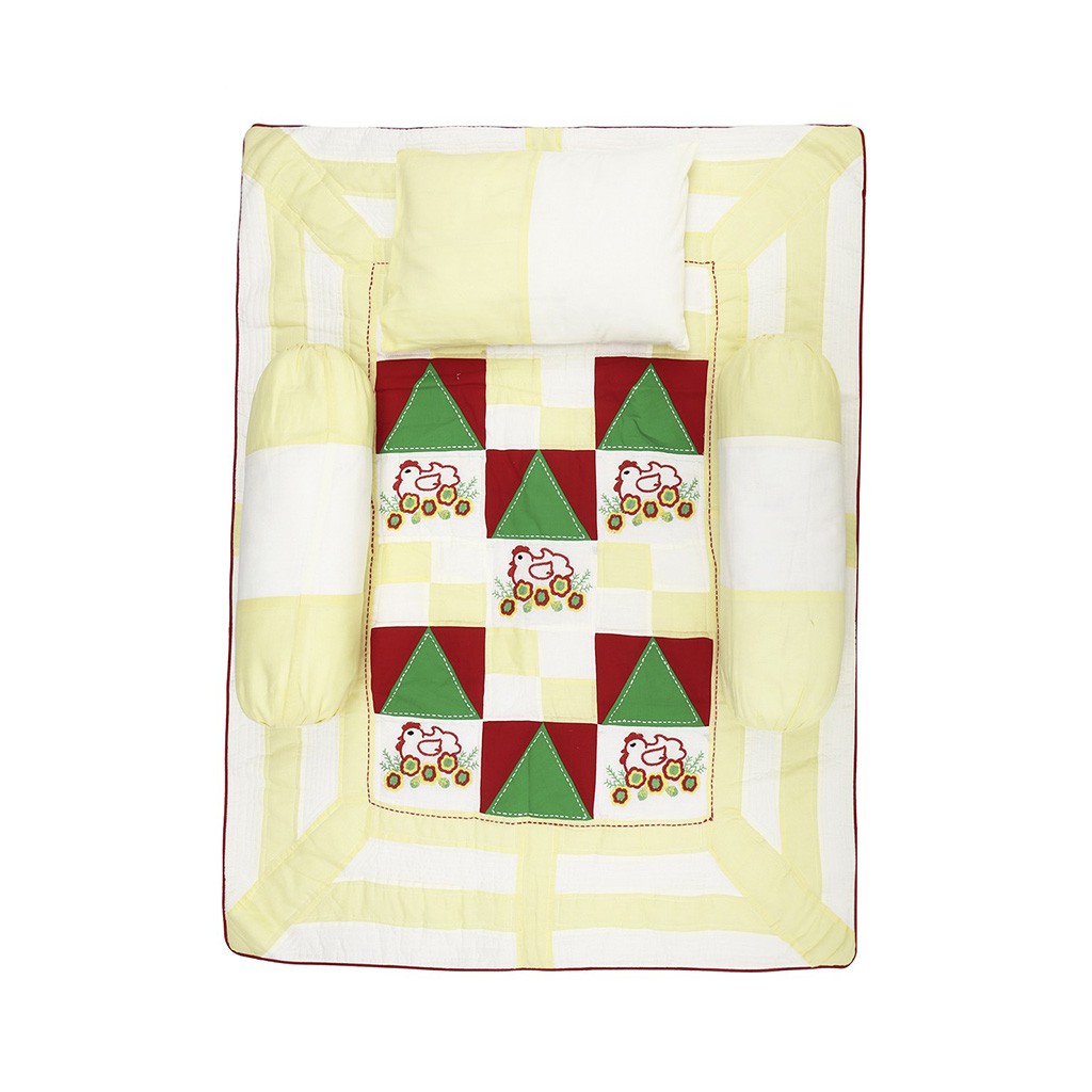 Pastel Yellow Embroidered Cotton Newborn Set