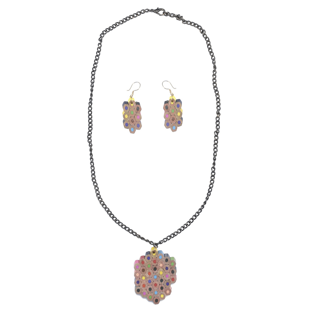 Multicolour Pencil Necklace Set