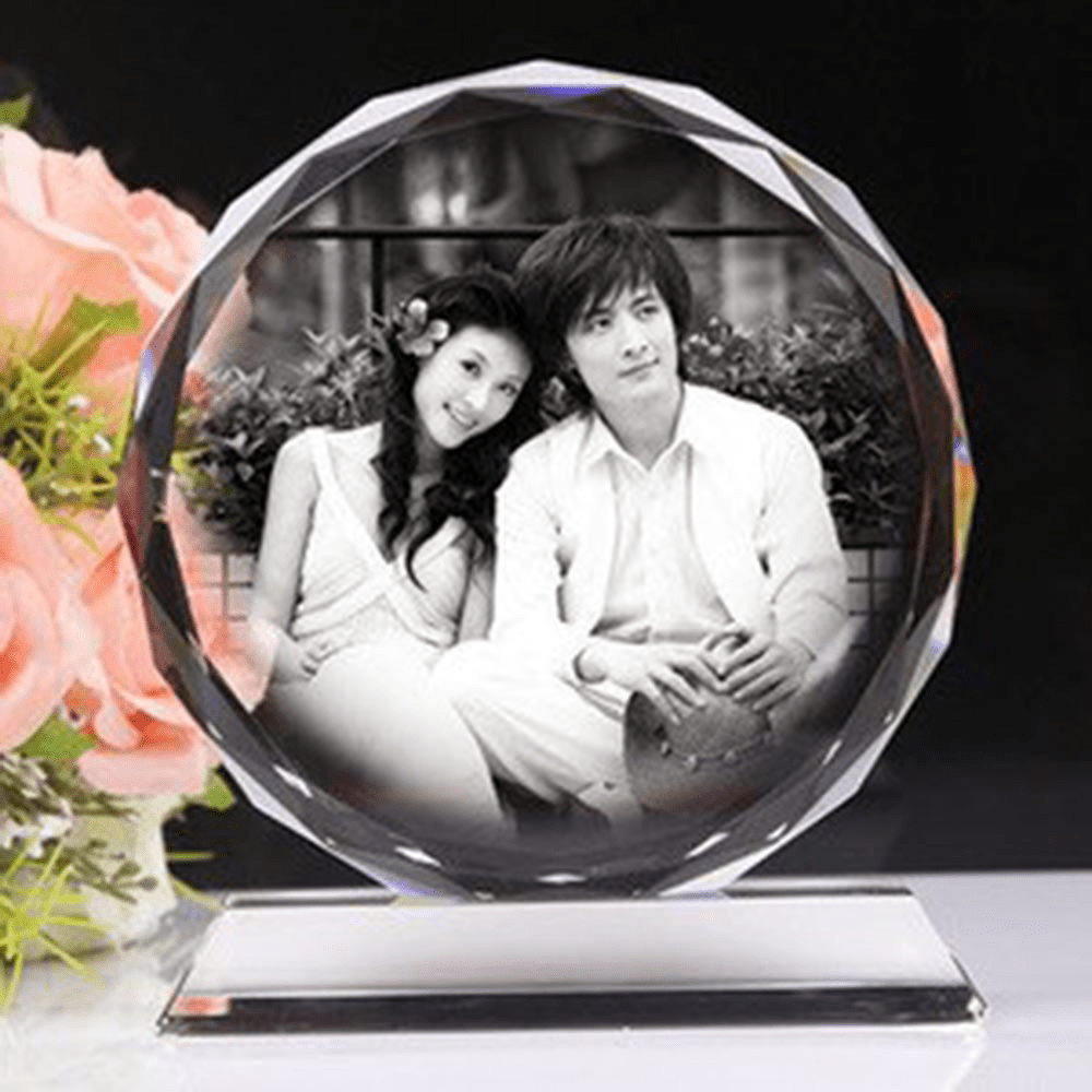 Customize Crystal Round Photo Frame