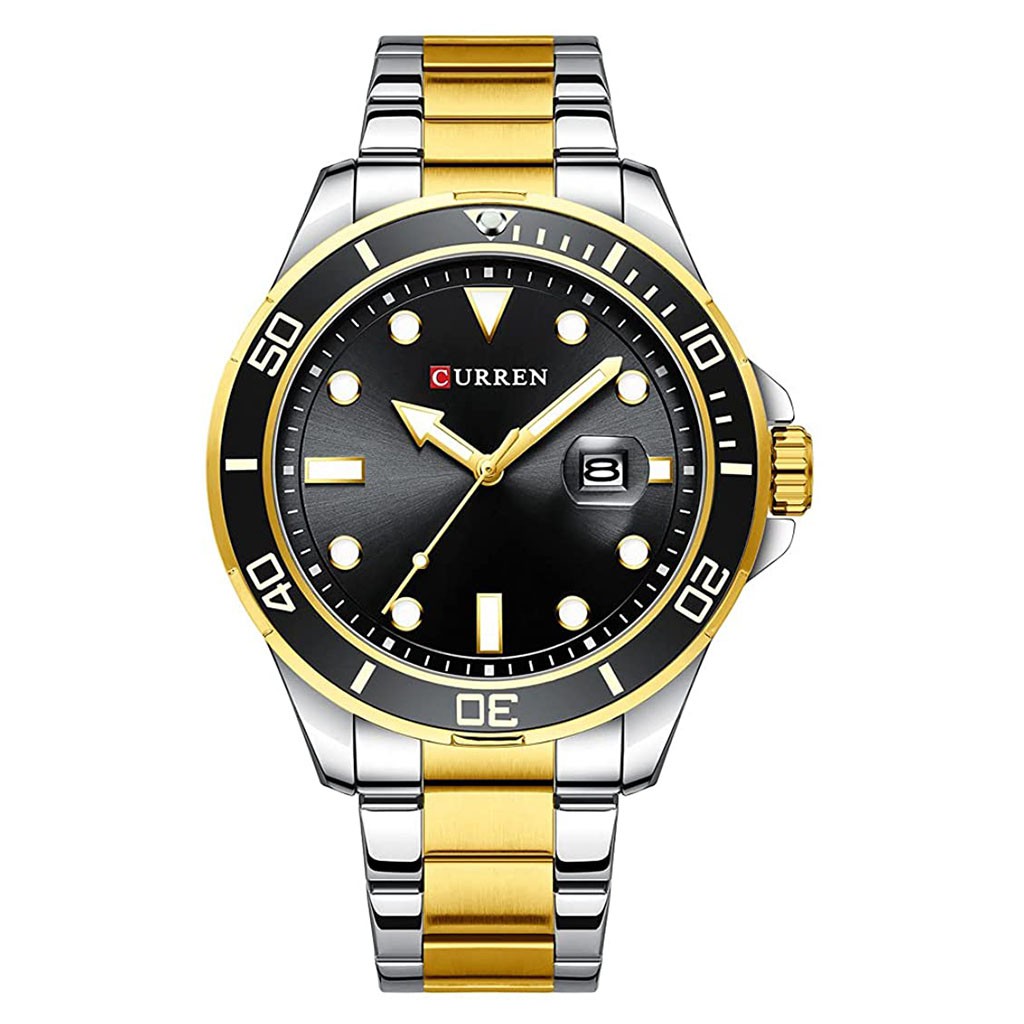 Stainless Steel Two Tone Band Quartz Wrist watches for Men