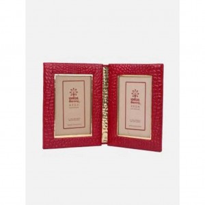 Red Embossed Leather Photo Frame