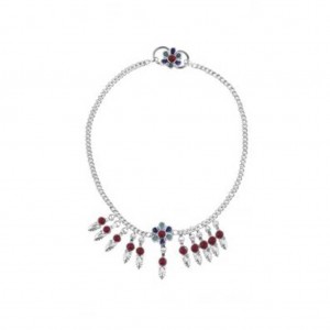 Mina and Simulated Stone Detailed Silver Anklet