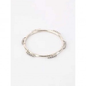 Simulated Stone Oxidized Silver Bangle