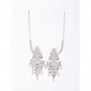 Pearl Studded Oxidized Silver Earrings
