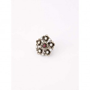 Simulated Stone Oxidized Silver Ring (Copy)