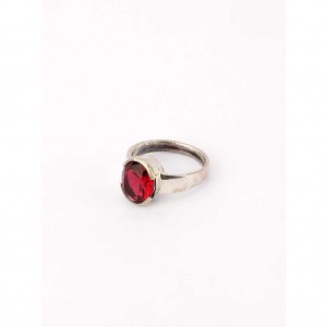 Stone Oxidized Silver Ring