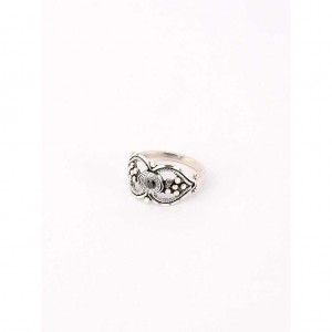 Stone Oxidized Silver Ring