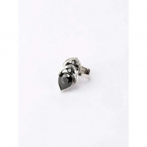 Simulated Stone Studded Oxidized Silver Ring