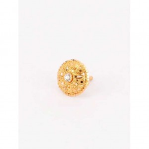 Simulated Stone Studded Gold Nose Pin