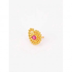 Simulated Stone Studded Gold Nose Pin