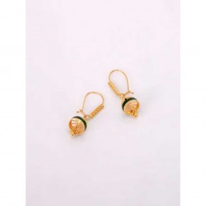 Simulated Stone Studded Gold Chandelier Earrings