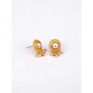 Pearl Studded Gold Earrings